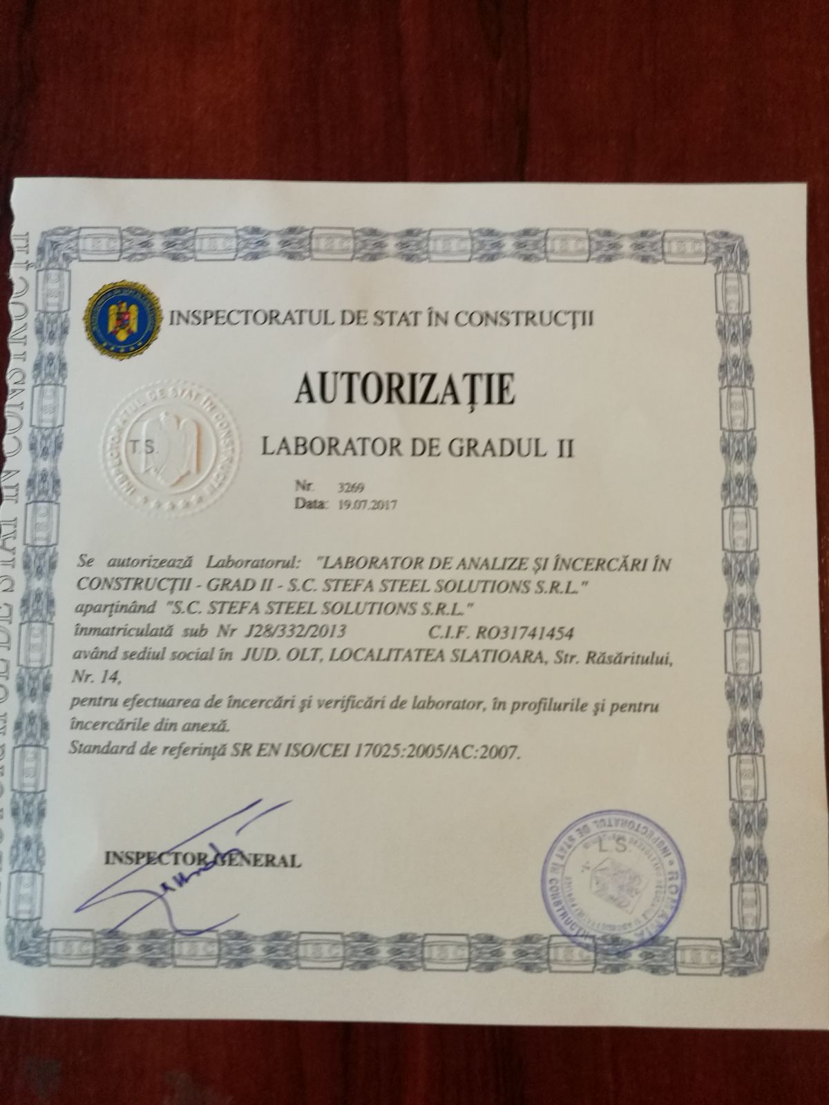 Autorizatie laborator